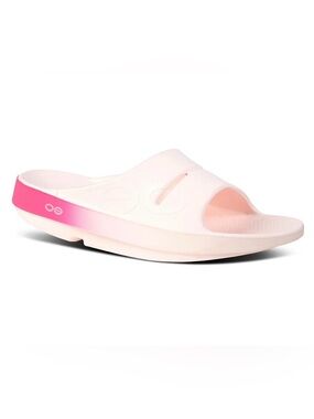 New Women's OOfos, OOahh Sports Slide Sandal Blush Fade Size 9